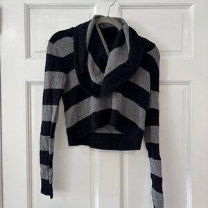 BCBG MAXAZRIA Samira wool/cashmere blend cowl neck cropped sweater. Size XXS.